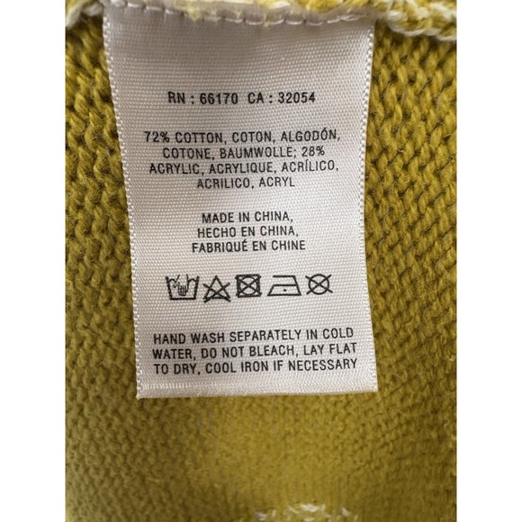 Anthropologie Sparrow Full Zip Hooded Sweater Yellow Women's Small - Picture 4 of 4